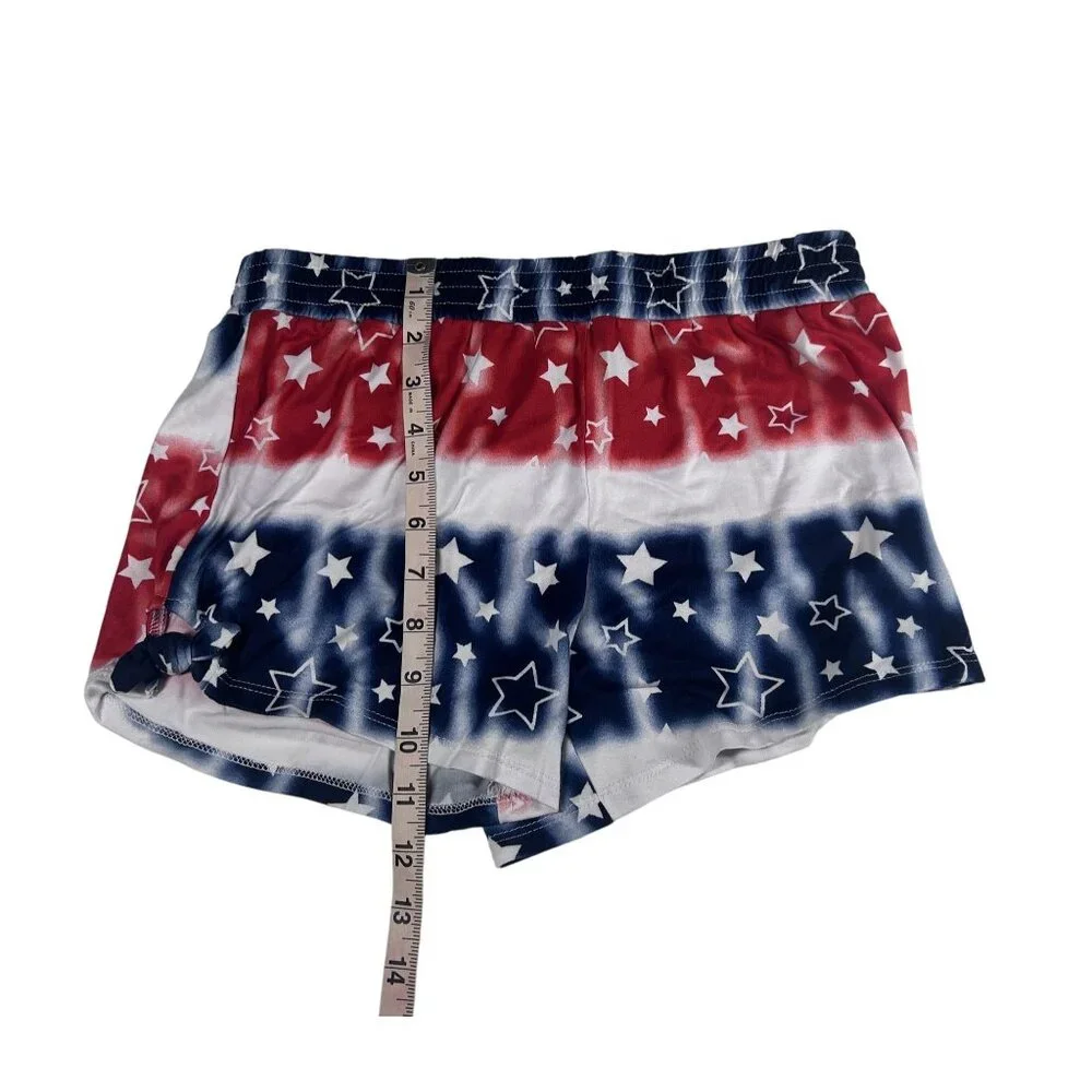Liberty Valor Girl Patriotic Pajama Set Navy Blue Stars Tie Dye Size L 14/16 NWT
